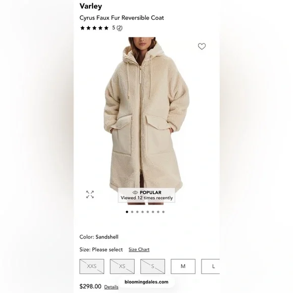 Varley Sandshell reversible coat - Picture 2 of 6